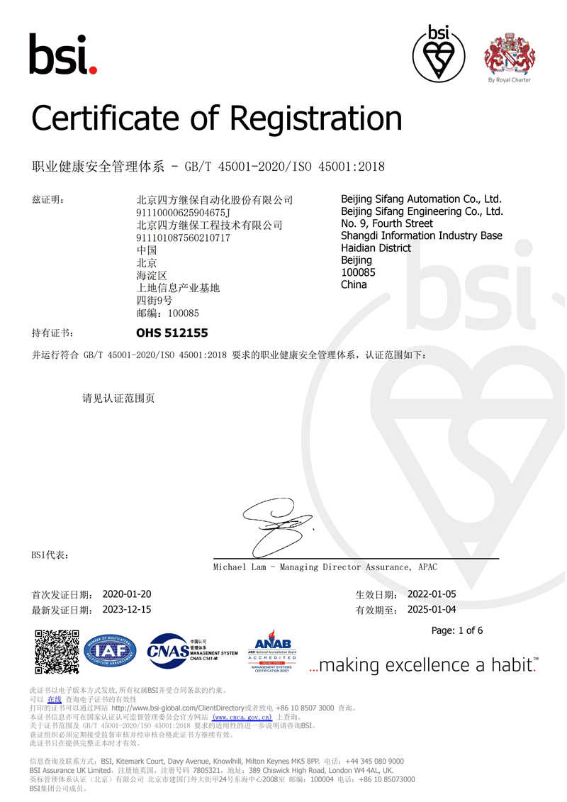 ISO 45001 Occupational Health & Safety Management System Certificate